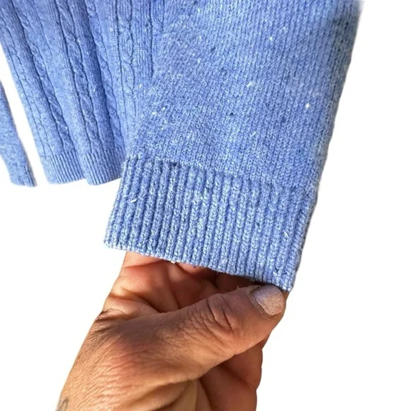 🔴 5 for $40 SALE! 
Talbots Petites Blue Cable Knit  Lightweight Sweater, sz Mp - Picture 6 of 12